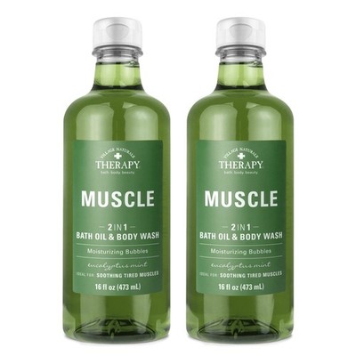 Muscle Foaming Bath Oil and Body Wash 16 oz. 2 pack, Green, 16 oz