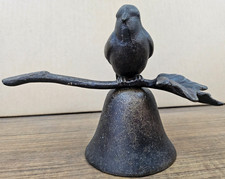 Scott Nelles BRONZE Bell Bird On Twig, Scarce Piece Functional Art Signed 1985