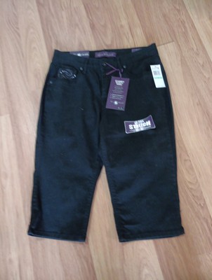 Gloria Vanderbilt Gabby Modern Fit Skimmer Ladies Capris Black Sz 8 Nwt