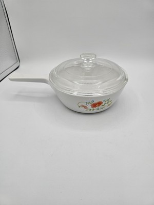 Corningware Saucepan Wildflower w Lid Vtg 1980s 1 Pint P31B