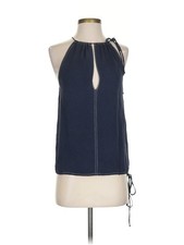 Alvin Valley Women Blue Sleeveless Silk Top 0