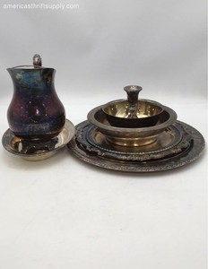 Gorham Sheridan FB Rogers Silver Plate Holloware Lot 7pc Trays Pitcher Vintage