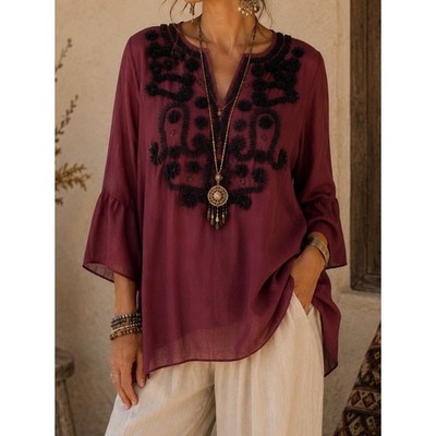 NWT RSVP by Talbots Midnight Bloom Boho Silk Tunic Womens XL Embroidered Blouse
