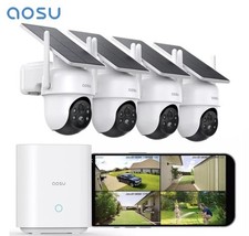 AOSU Solar Security Cameras Outdoor Wireless,4 Cam-Kit,2K Color Night Vision