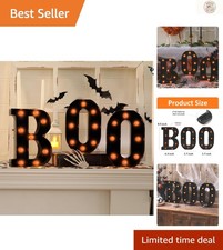 Vibrant LED 'BOO' Light-Up Letters - Perfect for Festive Halloween Decor