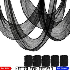 5PCS Halloween Creepy Cloth Black 30x72in Spooky Indoor Outdoor Decorations