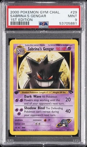 2000 POKEMON GYM CHALLENGE 1ST EDITION #29 SABRINA'S GENGAR PSA 9
