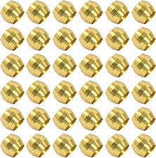 50 Pcs Brass Compression Fitting Ferrule Sleeve, 5/32" Tube OD Brass Compression