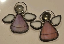 Juego de adornos de ángeles vitrales hechos a mano