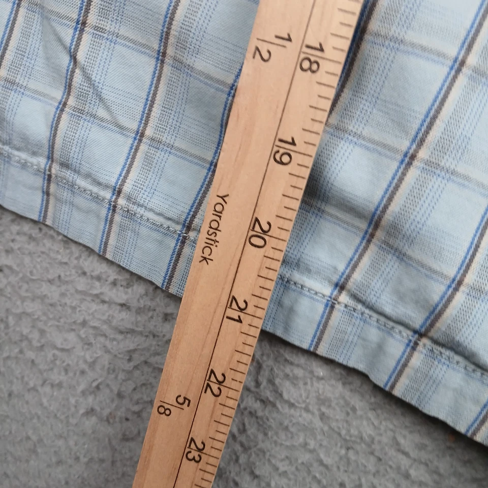 Volcom Stone Shorts Mens 36 Blue Plaid Flat Front Chino Skate Surf - Image 4 of 4