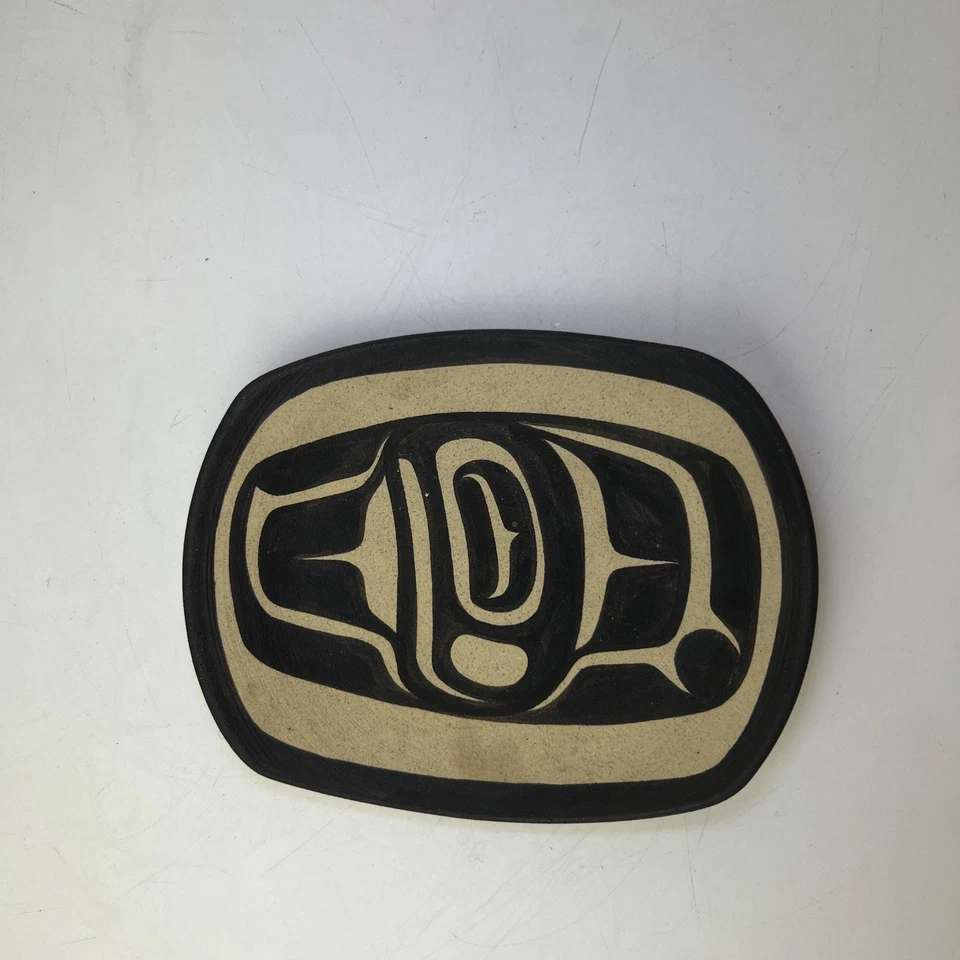 Judy Cranmer Cree Northwest Coast Pottery Pin Dish Signed Indigenous Art Haida - Image 2 of 4