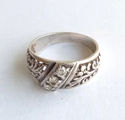 Vintage Ring White stones Sterling Silver 875 star ussr times Jewelry size 8.5