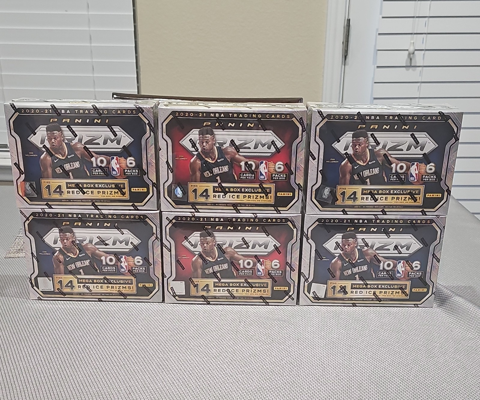 Panini Prizm 2020-21 NBA Basketball Mega Box Lot of 6, Red Ice Prizms version