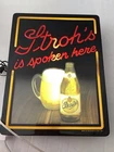 Vintage Stroh's Beer Vintage Plastic "Strohs Spoken Here" Lighted Sign 1986
