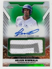 Arjun Nimmala JUMBO RELIC AUTO Green /99 2025 Topps Pro Debut #PDJAR-AN
