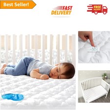 Ultra Soft Waterproof Crib Mattress Protector - Noise-Free  Machine Washable