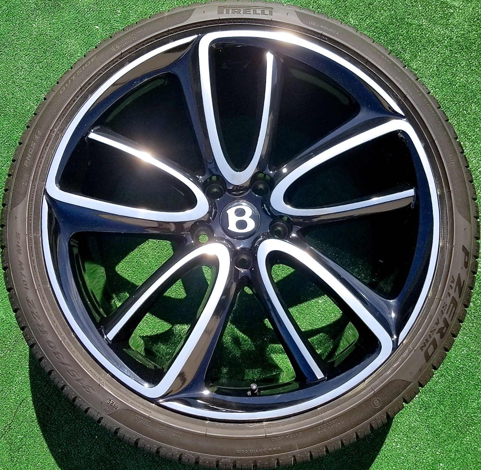 PERFECT Factory Bentley Continental Wheels New Tires 22 inch Black Silver GT OEM