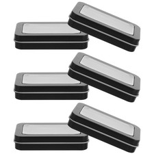 6Pcs Small Tinplate Storage Boxes Black Decorative Candy and Jewelry Containers
