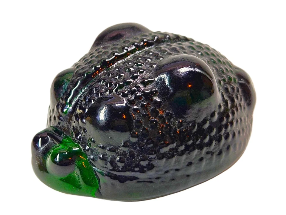 Vintage BLENKO Art Glass Paperweight Critter Figurine-Emerald Green LADYBUG - Image 2 of 4