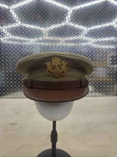 WW2 US Army military visor cap Summer crusher Officer hat Knox NY