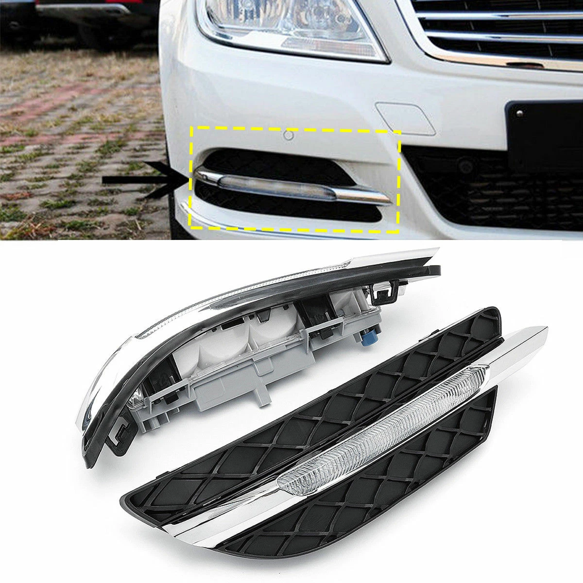 Mercedes w204 sales daytime running lights