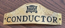 ROCK ISLAND RAILROAD CONDUCTOR HAT BADGE