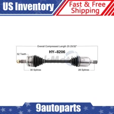 Fits 2011-2013 Kia Sorento 2010-2012 Santa Fe Automatic Front Left CV Axle Shaft