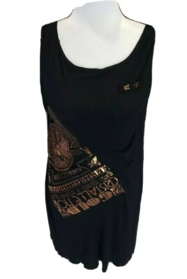 Beach Women's Size M Black Gold Swim Cover Up Sun Dress Cristalle Noir Gold  | eBay