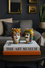 Spettacolari Teste di Moro di Ceramica di Caltagirone 14H