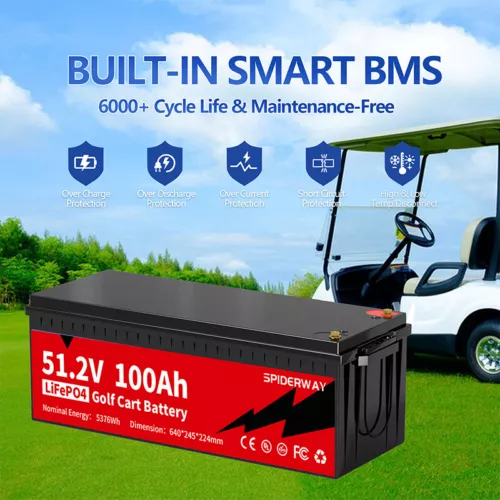 48V(51.2V) 100Ah LiFePO4 Battery 200A BMS for Golf Cart Marine Solar Off-Grid - Picture 6 of 9