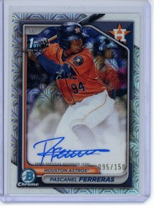 2024 Bowman Chrome Pascanel Ferreras 1st Blue Raywave Refractor Auto /150 Astros