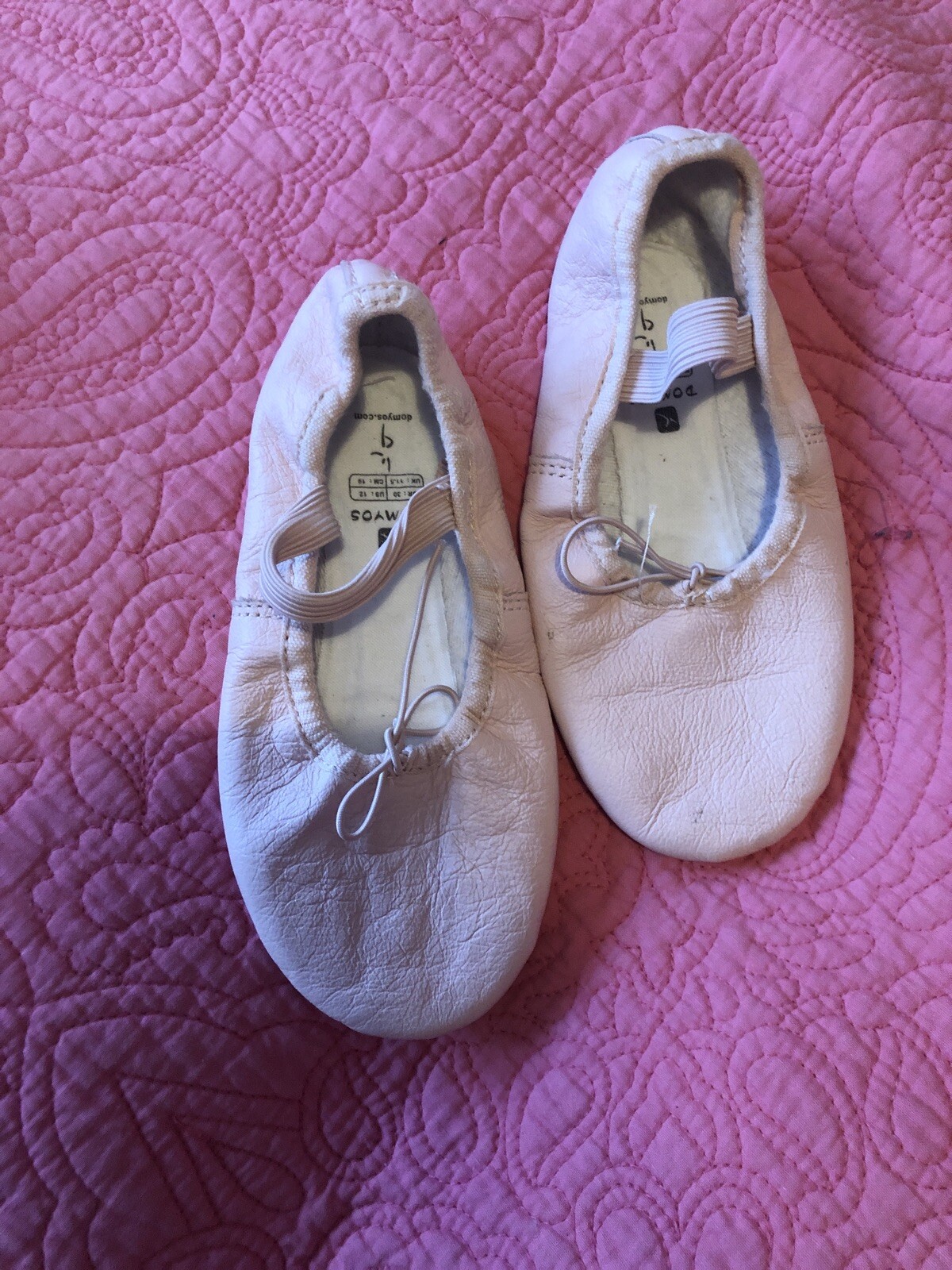 Zapatos de cuero de ballet para niñas talla 11,5