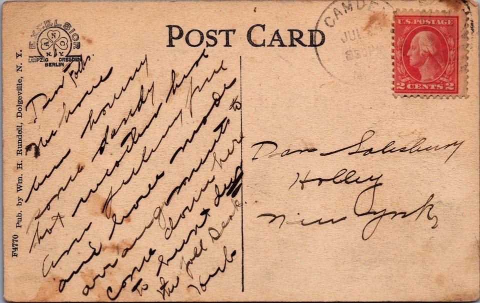 Bird'seye View, Dolgeville, New York, Camden Vintage Postcard eBay