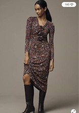 NWT Farm Rio Anthropologie Chelsea Garden Long Sleeve Deep V Maxi Dress XXS