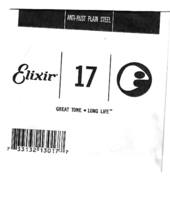 ELIXIR 13017 Anti-Rust Plain Steel .017 Single String with FREE Shipping