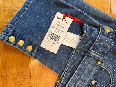 Ruby Rd Mom Jeans With Dot Pattern In Indigo Size 12 UNIQUE FIND