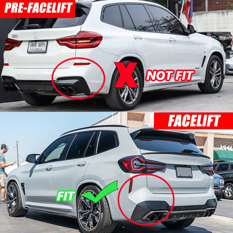FOR BMW X3 G01 X3M LOOK M PERFORMANCE GLOSS BLACK REAR BUMPER DIFFUSER LIP 2021+