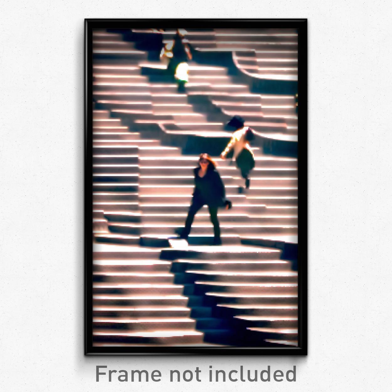 Pixel Art Poster - Dizzying Steps (8 Bit Psychedelic Trippy Video Game Print)
