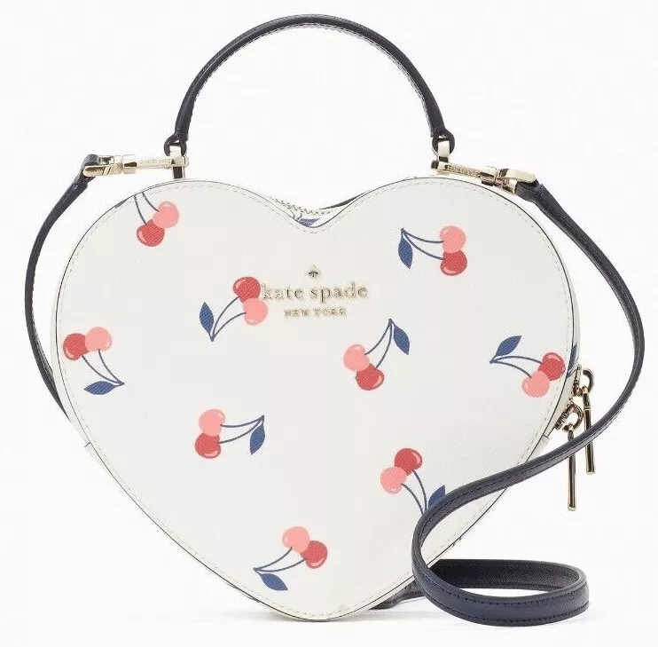 NWB Kate Spade Love Shack Cherry Heart Crossbody Cream Saffiano K6096 Gift  Bag