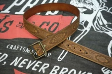 RRL Double RL Distressed Studded Leather Western Belt。NEW Sz:30-36