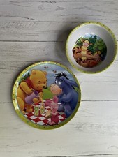 Zak Designs Disney Winnie the Pooh Eeyore Piglet Melamine Childrens Plate  Bowl
