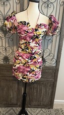Lulus Lush Wallflower Mini Dress Size Small Blush Floral Print Puff S/S