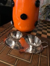 Vintage Zucker Milch Tablett Set versilbert 60er Jahre JU2