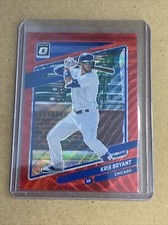 2021 Donruss Optic Kris Bryant Red Wave Prizm #166 Chicago Cubs A-42