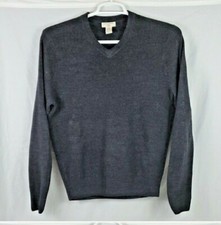 Dockers V Neck Sweater Long Sleeve Heather Gray Men's Size Medium