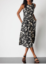 Talbots Dress XLP Extra Large Petite Black White Pockets Stretch Washable NEW