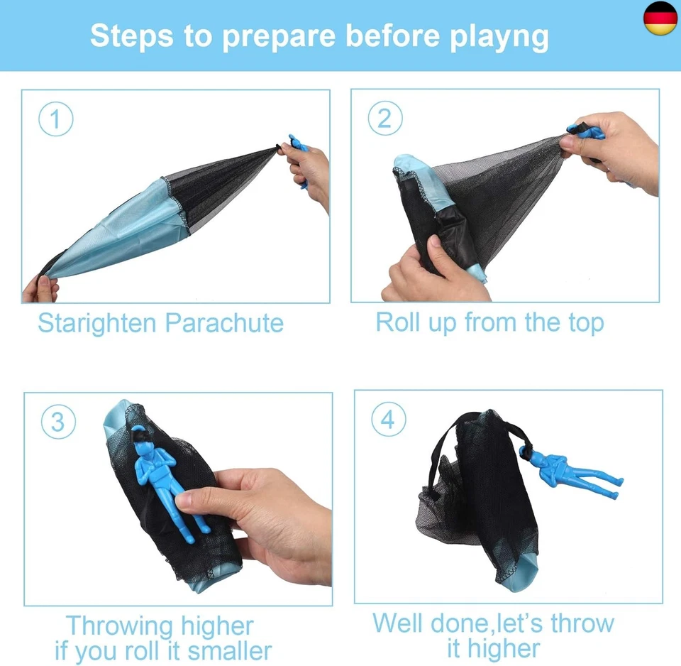 Fallschirm Spielzeug Kinder, Fallschirmspringer Hand werfen Fallschirm Outdoor - Bild 4 von 4