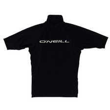 O'Neill Boys Black Short Sleeve Rash Guard Swim Shirt Mock Neck Surf Top Youth