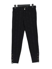 Zara Women's Leggings UK 8 Black Cotton with Elastane, Polyester Jegging