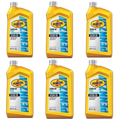 Pennzoil Platinum Euro AV SAE 5W-30 Full Synthetic Motor Oil - Case of 6 (1 qt)